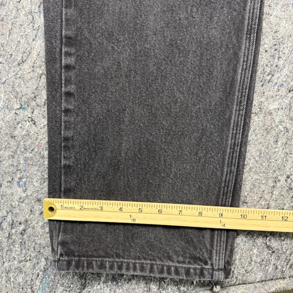 Carhartt Relaxed Fit‎ Straight Leg Black Denim Jeans Mens 44x30 Faded Workwear
